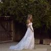 New Arrival Sexy Elegant Off Shoulder Beach Wedding Dresses 3D Floral Applique Tulle Sweep Train Wedding Dress Bridal Gowns vestido de novia