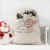 Torby Świętego Mikołaja Monogramowalne torba na sznurowanie torby na prezent świąteczny Płótno Reindeers Święty Mikołaj Claus Worek TOBES Candy Present Pocket P3597804