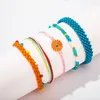 5 stycken Wild Fashion Ins Wax Line Handgjorda armband Vävt Daisy Blue och Yellow Mixed Color Rope Chain Wholesale Gift13573412