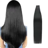 Strong Double Sided Adhesive Tape In Extensions #1 Jet Black Natural Human Hair Brazilian Remy Straight Seamless Pu Skin Weft Tape Hair 20pc