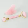 3pcs تعيين تدليك Gua sha أداة 100 ٪ Quartz Quartz الوجه سبا Draging Rose Quartz Guasha Board Tool