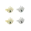 2020 high quality wholesale bling 5a cz paved evil eye eyelash mini small stud earring lucky turkish jewelry for girl women