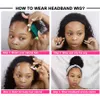 Ishow Human Hair Wigs With Headbands No Glue Sewing Easy to Install Body Straight Water Headband Wig Loose Deep None Lace Wig for Women All Ages 8-28inch Natural Color