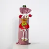 Decorazioni natalizie bambola di stoffa tridimensionale Flanella natalizia vino rosso Copri bottiglia di champagne Copri T3I51115