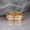 Classic Wed Women Women Band Ring Rings simples anéis de dedos com pedras pavimentadas médios