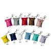 Hand Sanitizer Holder PU Läderfodral med 30 ml Tom Sanitizerflaska Läder Keychain Hållare Refillerbara behållare 11 färger 1000pcs 5915