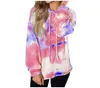 Tie Dyed Print Jumper Moda Donna O-Collo Felpe con cappuccio Manica lunga Capispalla Pullover Camicetta femminile Top Lady Casual Felpa allentata LSK1236