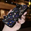 Diamant strass cristal belles fleurs bleues étuis de luxe de mode pour iphone 11 pro max x xr xs max 6 7 8 plus étui