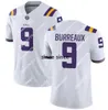 NCAA LSUタイガース＃9 Burreaux Jersey 9 Joe Burrow White Purple College Football Jersey -Factory Outlet