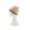 8 Syles Women Leopard Patchwork Knitted Beanies Winter Women wool Hat Warm Skull Beanie Crochet Outdoor Hot Cap