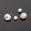 Stud Real S925 Sterling Silver Luxuriou Super Big 11-12mm Perle Naturelle Mode Double Boucles D'oreilles Pour Les Femmes