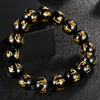 10 12MM Wide Black Red Natural Stone Bead Bracelet For Men DIY Mens Beads Bracelets For Women Religious Jewellery206K