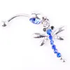 YYJFF D0235 ( 3 colors ) Pink color Nice Butterfly style belly ring with piercing body jewelry navel