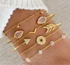 Bracelet Jewelry Womens Fashion Gold Bangle Open Cuff Bracelets Arrow Gemstone Diamond Bangles Jewelry Set B09141