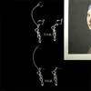 Gothique Punk bizarre couleur argent Emo crâne chaîne boucles d'oreilles pour hommes femmes Cool Egirl rue déclaration Halloween bijoux 202016627978