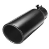 Tubo de extremo del silenciador de escape de acero inoxidable negro de 12 pulgadas de longitud para punta de escape Universal de un solo coche 1 pieza