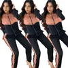 Femmes deux pièces tenues à manches longues Cardigan haut pantalon dames nouveau pantalon de mode ensemble vêtements de sport survêtements nouveau type vente chaude klw4933