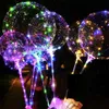 24 tum Helium Transparent LED -ballong blinkande bobo ballong med klistermärken tecknad ballongfjädrar glittrar för festival dekora8195965