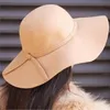 Novo 2020 Chapéu de Verão Senhoras Fedora Fedora Beach Sun Bonés Floppy Grande Brim Cloche Bowler Pure Woolen Cap