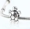 100 pz argento tibetano metalli con foro grande perline tartaruga charms perline distanziatrici per creazione di gioielli 16x13mm