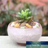 Ice-crackle porslin keramisk blomkruka med hål hem dekoration mini blomkruka för succulents köttiga växter planter