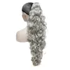 coda di cavallo grigia panini per capelli sale e pepe updo coda di cavallo elegante grigio argento capelli umani coda di cavallo parrucchino avvolge coulisse coda di cavallo colore 140g