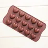 15 hål hjärtformad choklad mögel diy silikon tårta dekoration mögel gelé isbakning mögel kärlek gåva choklad mögel hhb1709