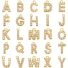 26 pcsset Simple Classic Custom AZ 26 Alphabet Letter Charm Gold Color Copper Zircon Charm Name Pendant Original Woman Jewelry6516150