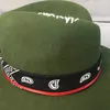 Estilo étnico verde aba larga chapéu fedora 100% lã feminino chapéus de feltro chapéu panamá com fita turbante crushabley porkpie style2259