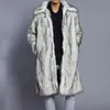 Haute qualité automne fourrure hiver hommes concepteur carré gilet col fausse fourrure de vison long manteau haute qualité homme confortable épais chaud coupe-vent vestes veste