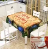 Julklocka 3D Tryckt mönster Rektangulära bordsdukar Xmas Party Picnic Dammtäker bordsduk Tea Tea Bedside Cabinet Mat