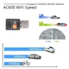 600m Kablosuz USB WiFi Adaptörü Çift Bant 2.4 5.8GHZ 802.11AC 600Mbps Bilgisayar Ağ Kartı Alıcısı