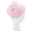 Chapéus de aba de borracha lombar lágrima feminina 1940 Vintage Look Felt Fascinator Hat Detalhe Detalhe do Bow Tam Beret Casque Cocktail A568229S