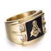 Cluster Rings Men's Jewelry Freemasonry Ma Ring rostfritt stål kubiskt zirkoniumband2849408