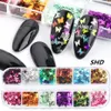 3D Nail Art Sequins Stickers 12 Grid Flakes Glitter Heart Shaped Butterfly Magic Powder Sparkly Nail Art Decorations Accessories Decals Kit