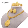 Orecchini Collana Gold Color Color 24K Set di gioielli per le donne African Bridal Regali da sposa Partito Gocce d'acqua Gocce di acqua Pendente Braccialetto