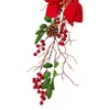 Ягодные Рождественские Гирлянда Искусственный Цветок Листья Красная Оформление стен входной двери для Xmas Свадьба Party1
