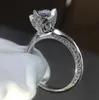 1CT STERLING Silver Wedding Anniversary Moissanite Diamond Ring Engagement Party Party Jewelry Women Women Christmas 2020 Presente4753579