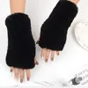 Ladies Real Fur Gloves Women Winter Fingerless Warm Gray Glove 2020 New Arrival Soft Woman Genuine Fur Ladies Hand Warmer352i