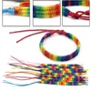 10Pc Rainbow LOVE Pride Armband Handgemaakte Gevlochten Vriendschap String Armband Gay Lesbische Maat Verstelbaar Lover Jewelry1236Q