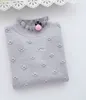 Maglione per ragazze lavorato a maglia per bambini Colletto con volant Pullover lavorato a maglia per bambini stereo fiore maglione a maniche lunghe A43181670742