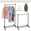 New Portable Single Adjustable Durable Home Clothes Hanger Rolling Garment Rack4458419