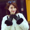 خمسة أصابع قفازات الشتاء النساء 2021 شاشة اللمس جلد طبيعي أسود luva guantes handschoenen modis hiver femme