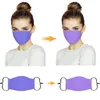 Máscara facial que muda de cor mágica de acordo com a temperatura, cobertura facial de fibra superfina, azul, reutilizável, lavável, respirável, para homens e mulheres