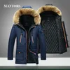 2020 Män Vinterjacka Fur Collar Casual Hooded Parka Down Jackor Mens Varm tjock Termisk Utomhus Overcoat Zipper Multi-Pocket