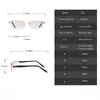 Lyxläsning Glasögon Män Kvinnor Diamant Cut Resin Clear HD Lens Anti Blue Light för sikt Rimless Diopter Glasögon