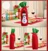 Commercio all'ingrosso natale decorazione bottiglia di vino borse Santa Claus Snowman Elk Stocking ornamento regalo natale albero decorazioni regali regali