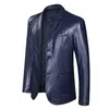 Giacca da blazer casual giacca in giacca in pelle sciolta in pelle sciolta più taglie nere blu maschi