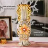 Europejski złoty wazon mrozy porcelanowy Vintage Advanced Ceramic Flower wazon do pokoju studiów na korytarzu Dekoracja ślubna 7184242