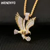 WENDYFO Hohe Qualität Adler Anhänger Halskette Männer Gold Farbe Charme Kette Halsketten Punk Zirkon Rapper Mode Hip Hop Schmuck Gift1323G